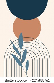 Trendy set of abstract creative minimalist artistic hand painted composition ideal for wall decoration, postcard an brochure design, vector illustration