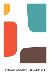 Conjunto de moda de formas geométricas abstractas vectoriales, arte geométrico abstracto con formas coloridas, vector de formas perfecto para su uso en marca, afiche, impresiones, empaque, arte mural, para medios sociales