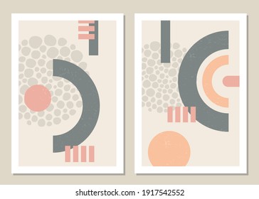 A trendy set of abstract geometric shapes in a minimal style, great decoration for walls, cards, brochures, packaging, covers. Vector illustration.
