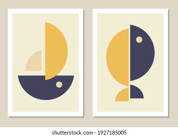 A trendy set of abstract geometric shapes in a minimal style, great decoration for walls, cards, brochures, packaging, covers. Vector illustration