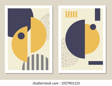 A trendy set of abstract geometric shapes in a minimal style, great decoration for walls, cards, brochures, packaging, covers. Vector illustration