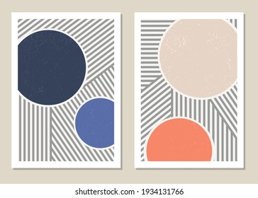A trendy set of abstract geometric shapes in a minimal style, great decoration for walls, cards, brochures, packaging, covers. Vector illustration