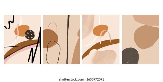 Trendy Set abstrakte Vorlagen mit kreativen Elementen und Formen im minimalen modernen Stil. 