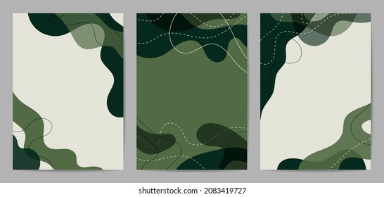 Trendy set, Abstract wall arts vector. Modern Poster Art. Design for wall framed prints, canvas poster, artwork as postcard or brochure.Vector illustration.