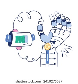 Ilustración a la moda de un conjunto de tecnologías de IA

