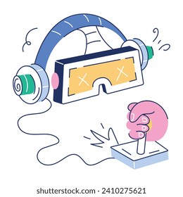 Trendy Set of AI Technology Hand Drawn Illustration

