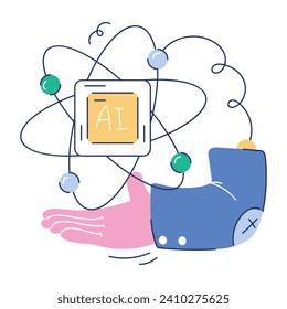 Ilustración a la moda de un conjunto de tecnologías de IA


