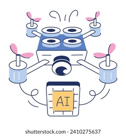 Trendsett aus handgezeichneter AI-Technologie

