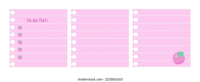 Trendy set note sticker sheets of note papers, sticky notes vector cute pastel color with hearts. Blank paper notes, sticker notepads and to do memo messages	