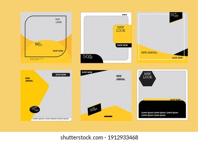 Conjunto de moda de venta plantilla editable para historias y posts de redes sociales.