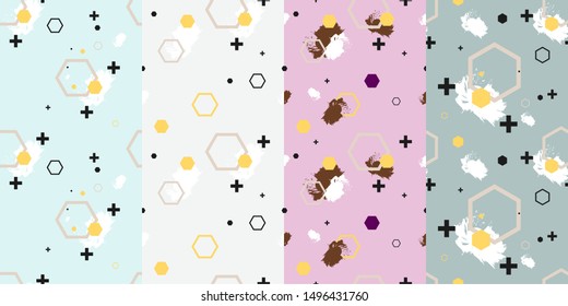 Trendy set scandinavian drawn background ethnic pattern. Wallpaper for pattern fills boho seamless texture