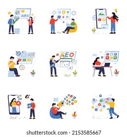 Trendsetter aus Social Media-Flachillustrationen 


