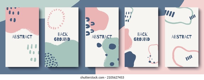 Trendy set of templates for social media. Abstract background for social media stories. Editable vector illustration.