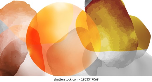  Trendy set of watercolor minimalistic abstract hand painted illustrations. Pattern abstract doodles various shapes. Great for design wall decoration, fabric, wallpaper, wrapping paper. Vector