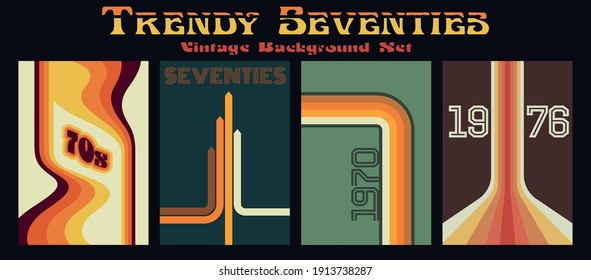 Trendy Seventies 1970s Backgrounds, Cover, Poster Templates