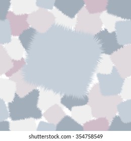 a trendy shaggy patchwork. Made in pastel blue and pink tones. Seamless pattern.