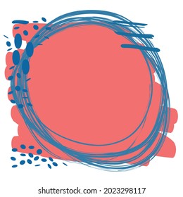 patrón de forma moderno con manchas de estilo boho. Arte abstracto contemporáneo de las formas. pinceladas elegantes de colores azul y rojo. Logotipo, marca, iconos para redes sociales