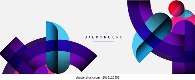 Trendy shapes, color minimal design composition, lines and shadows for wallpaper banner background or landing page
