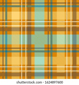 Trendy shirt pattern. Seamless checkered print. Template for plaids, scarves ond other clothes. Yellow, blue, green.