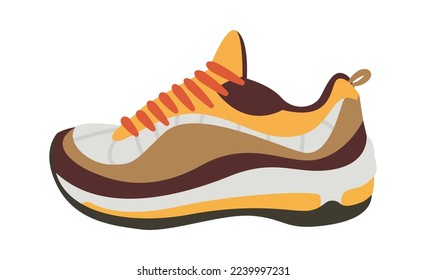 Trendy shoe pair flat icon Fashionable and comfortable sneakers. Vector illustration