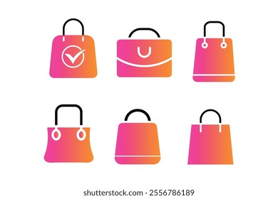 Trendy Shopping Bags Icon for Contemporary Consumer Appeal, Artistic Shopping Bags Icon Design for Creative Projects, shopping, bags, icon, market, retail, purchase, service, packaging, ecommerce