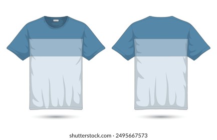 Trendy short sleeve t-shirt mockup front and back view