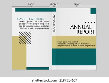 trendy and simple annual book cover. green and gray abstract geometric design