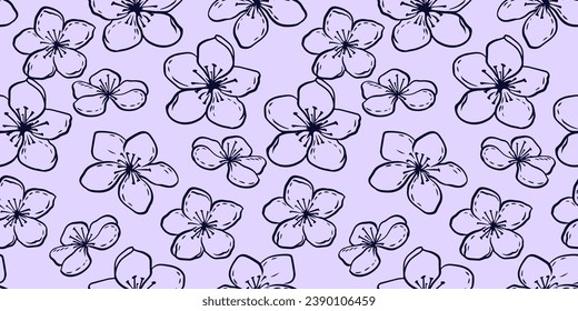 El pincel moderno y sencillo de líneas floridas combina a la perfección con un fondo pastel. Esbozo dibujado a mano vectorial doodle floral salvaje. Plantilla para diseño, tela, moda, diseño de superficie