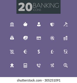 Trendy simple flat design banking icons