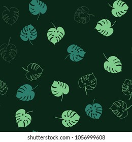 Trendy simple floral pattern. Primitive monstera leaves.Tropical jungle leaves print. Repeating background for textile, wallpaper, surface, summer decoration, posters.