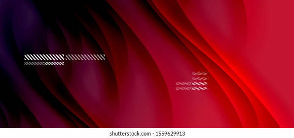 Trendy, einfache Farbverlauf-Abstrakte Hintergrund mit dynamischem Wellenschattenzeileneffekt. Vektorgrafik für Bildschirmhintergründe, Banner, Hintergrund, Karte, Buchillustration, Landing-Page