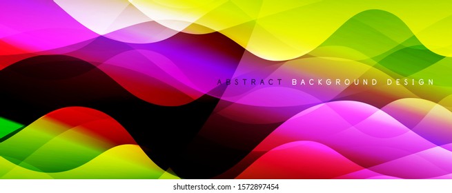 Trendy simple fluid color gradient abstract background with dynamic wave line effect. Vector Illustration For Wallpaper, Banner, Background, Card, Book Illustration, landing page