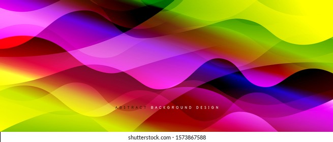 Trendy simple fluid color gradient abstract background with dynamic wave line effect. Vector Illustration For Wallpaper, Banner, Background, Card, Book Illustration, landing page