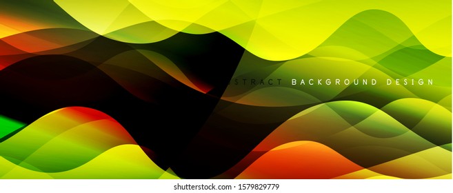 Trendy simple fluid color gradient abstract background with dynamic wave line effect. Vector Illustration For Wallpaper, Banner, Background, Card, Book Illustration, landing page