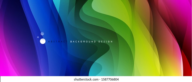 Trendy simple fluid color gradient abstract background with dynamic wave line effect. Vector Illustration For Wallpaper, Banner, Background, Card, Book Illustration, landing page