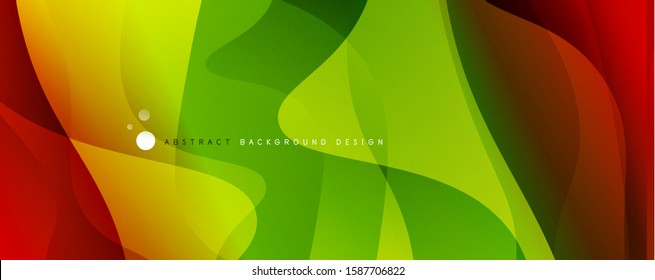 Trendy, einfache Farbverlauf-Abstrakte Hintergrund mit dynamischem Wellenlinieneffekt. Vektorgrafik für Bildschirmhintergründe, Banner, Hintergrund, Karte, Buchillustration, Landing-Page