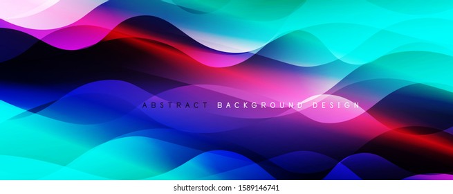 Trendy simple fluid color gradient abstract background with dynamic wave line effect. Vector Illustration For Wallpaper, Banner, Background, Card, Book Illustration, landing page