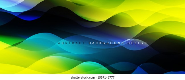 Trendy simple fluid color gradient abstract background with dynamic wave line effect. Vector Illustration For Wallpaper, Banner, Background, Card, Book Illustration, landing page