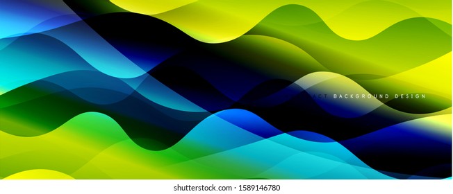 Trendy simple fluid color gradient abstract background with dynamic wave line effect. Vector Illustration For Wallpaper, Banner, Background, Card, Book Illustration, landing page