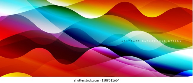 Fundo abstrato de gradiente de cor fluido simples moderno com efeito de linha de onda dinâmica. Ilustração vetorial para papel de parede, banner, plano de fundo, cartão, ilustração de livro, página inicial