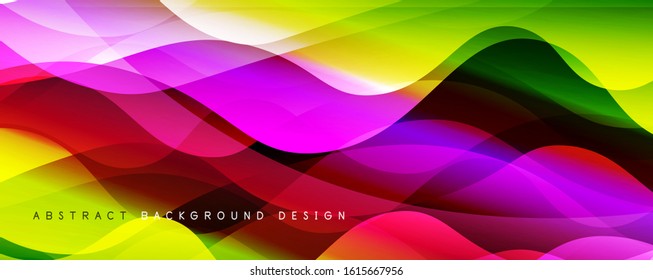 Trendy simple fluid color gradient abstract background with dynamic wave line effect. Vector Illustration For Wallpaper, Banner, Background, Card, Book Illustration, landing page
