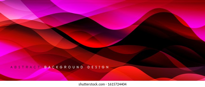 Fondo abstracto del degradado de color del fluido simple y moderno con efecto de línea de onda dinámica. Ilustración vectorial para fondo de escritorio, pancarta, fondo, tarjeta, ilustración del libro, página de inicio