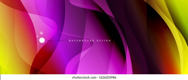 Trendy simple fluid color gradient abstract background with dynamic wave line effect. Vector Illustration 