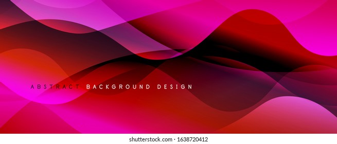 Fundo abstrato de gradiente de cor fluido simples moderno com efeito de linha de onda dinâmica. Ilustração vetorial para papel de parede, banner, plano de fundo, cartão, ilustração de livro, página inicial