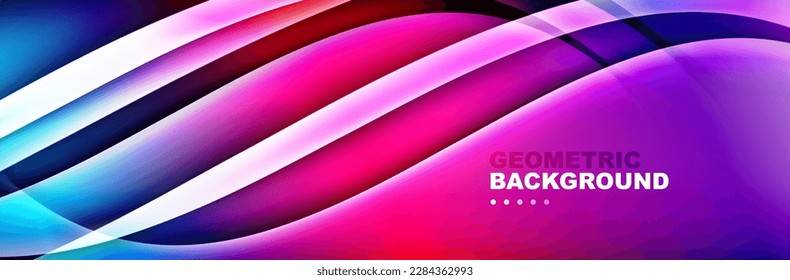 Trendy simple fluid color gradient abstract background with dynamic wave line effect