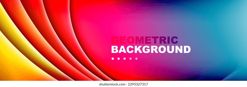 Trendy simple fluid color gradient abstract background with dynamic wave line effect