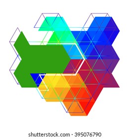 Trendy simple many triangle background, vector illustration.