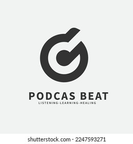 Trendy and simple podcast streaming logo design