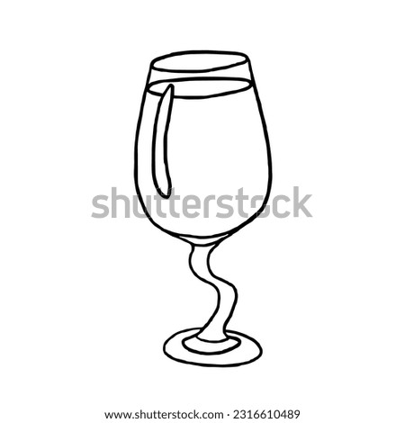 Trendy single element of acoholic or non-acoholic cocktail in doodle style. Great for banners, bar menu, seasonal design, packaging or advertising. Vector illustration. Isolated on white background
