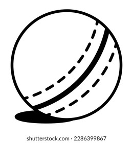 Trendy sketchy icon of a cricket ball 